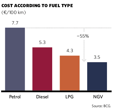 Cost according to fuel type