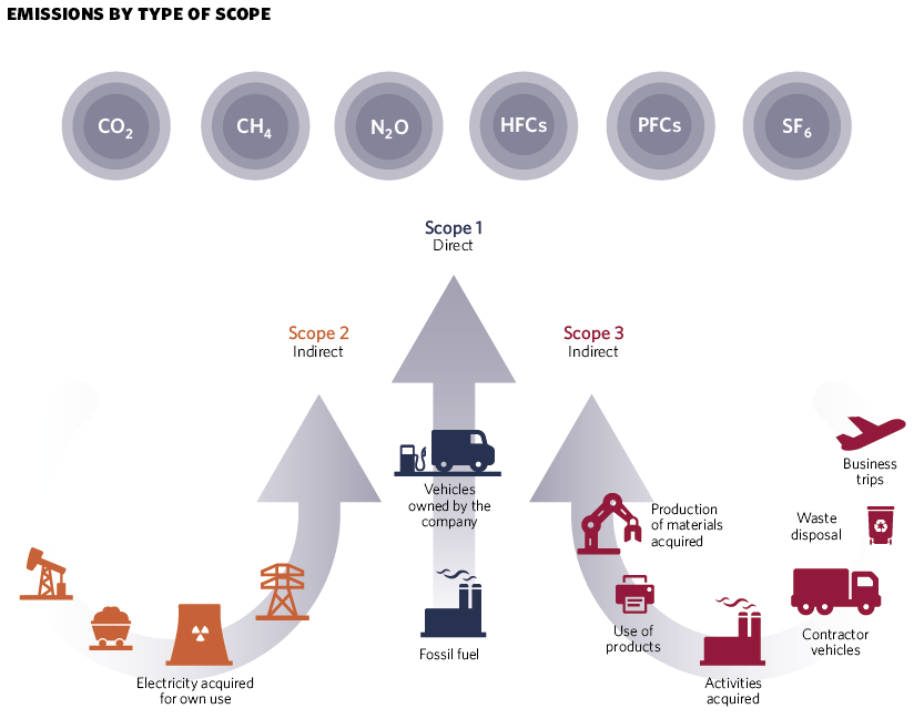 Emissions by type of scope